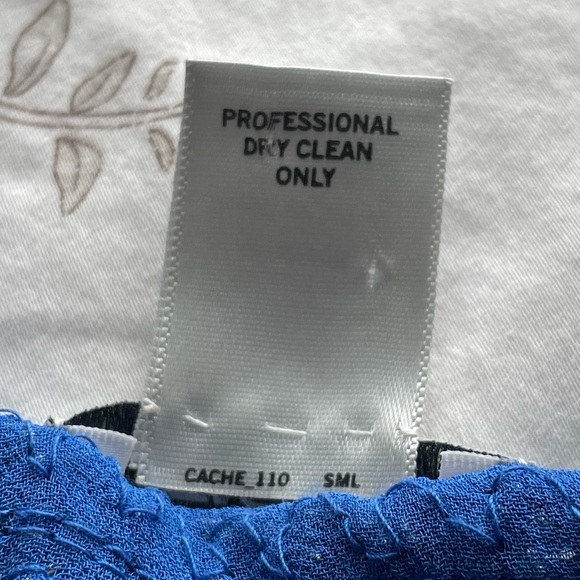 Cache Y2K Blue Beaded Drop Waist Tunic Top Large Gauzy Boho Office Fairycore - Picture 4 of 7